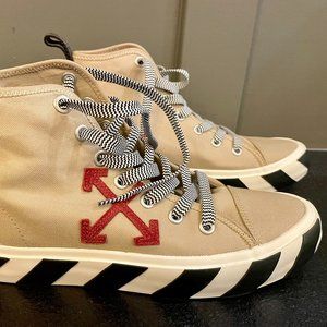 Men's Off-White Vulcanized Mid-Top Sneakers EU42/US9 - Brand New